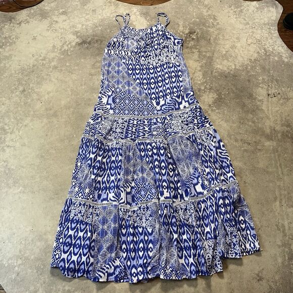 Sea Lustre Dress Womens XS Indie Lace Maxi‎ Long Blue Rayon Bpho - Picture 4 of 8